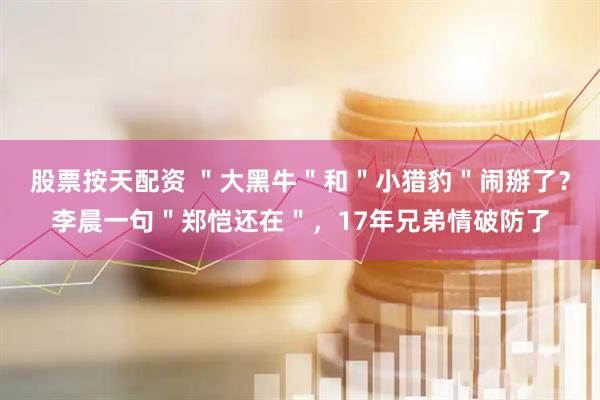 股票按天配资 ＂大黑牛＂和＂小猎豹＂闹掰了？李晨一句＂郑恺还在＂，17年兄弟情破防了